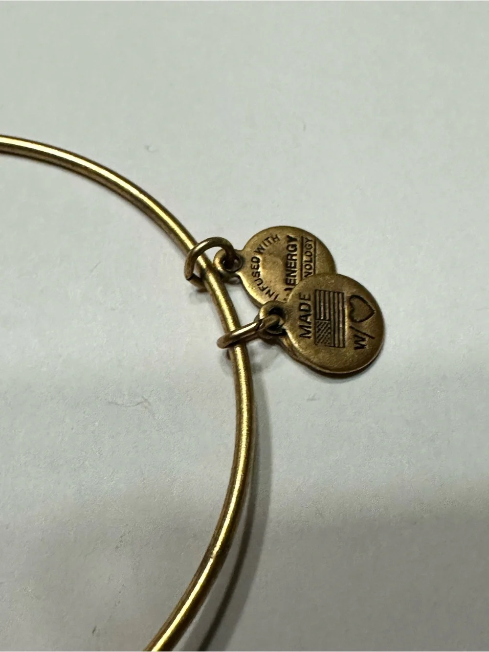Alex and Ani Gold Heart Lock Charm Bangle Bracelet